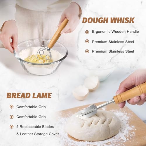Sourdough Bread Proofing Basket Set - 9" Round & 10" Oval Banneton Kit
