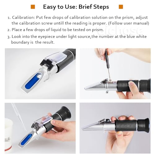 3-in-1 Honey Refractometer with ATC - Brix, Baume, and Moisture Tester