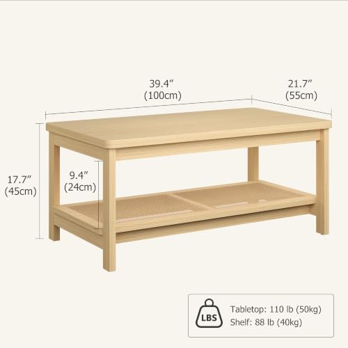 2-Piece Rattan Living Room Set: 62-Inch TV Stand and Coffee Table