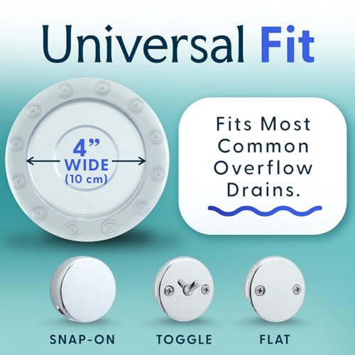 SlipX Solutions Bottomless Bath Overflow Drain Cover Clear - 1 Pack