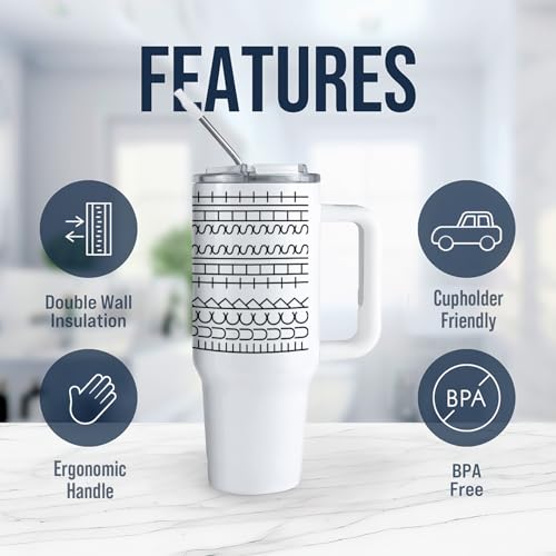 Hogg 40oz Stainless Steel Travel Mug with Hidden Message, Handle & Straw Lid