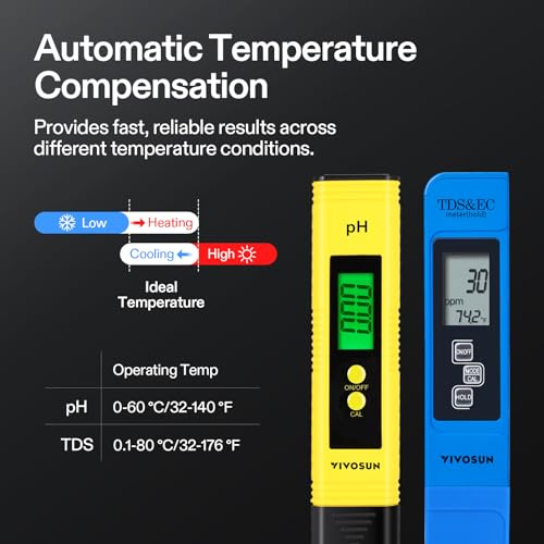 Digital pH Meter and TDS EC Meter Combo for Hydroponics and Pools