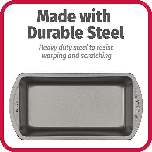 Nonstick Loaf Pan Set, 8 x 4 Inch Heavy-Duty Steel Bakeware (2-Pack)