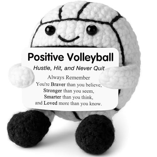 Handmade Crochet Volleyball Plush Toy with Encouragement Message Gift