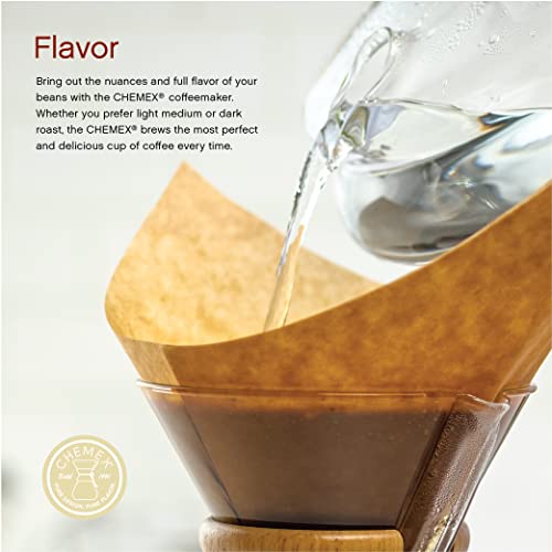 Chemex Unbleached Coffee Filters 120 Count - Eco-Friendly Pour Over Filter Papers