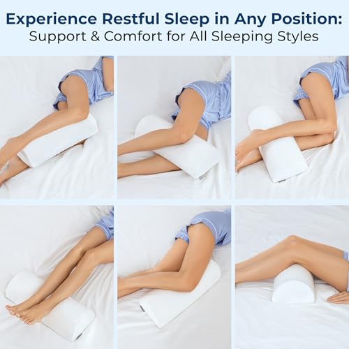 Memory Foam Knee Pillow for Back Sleeping – Half Moon Support