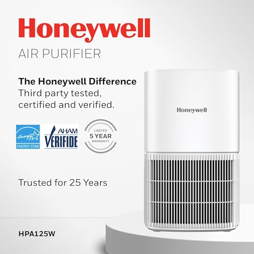 Honeywell Compact HEPA Air Purifier with 3-in-1 Filter, White
