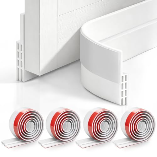 Self-Adhesive Silicone Door Draft Stopper 4-Pack - 2" x 39" Door Sweep