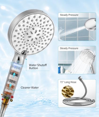 SR SUN RISE Filtered Shower Head High Pressure Handheld 9-Spray Chrome