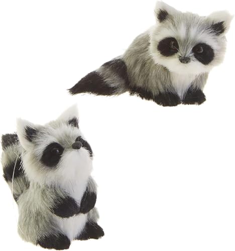 Raz 2-Pack 3.5-Inch Raccoon Polyester Holiday Ornaments