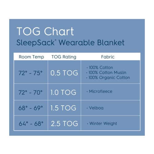 HALO 100% Cotton Wearable Blanket SleepSack, TOG 0.5 - Aster Flowers, Medium