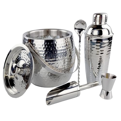 BREKX 5-Piece Insulated Cocktail Bar Set - Ice Bucket, Shaker, Accessories