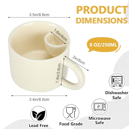Yiyiring 8oz Tea Cup with Infuser - Ceramic Loose Leaf Tea Mug for Hot Beverages