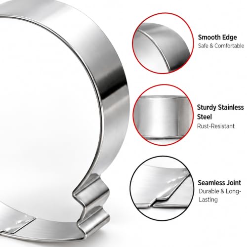 Christmas Snow Globe Cookie Cutter Set - 3 Stainless Steel Baking Molds