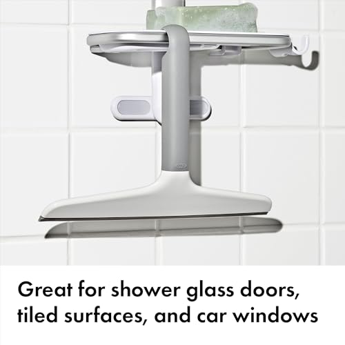 10-Inch Silicone Shower Squeegee with Storage Hook for Glass and Mirrors