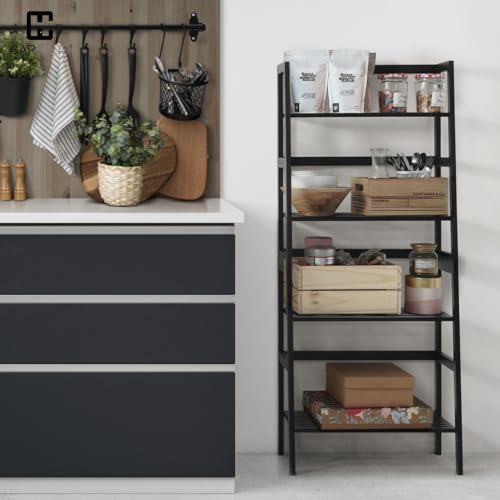 4-Tier Bamboo Ladder Shelf, Freestanding Storage Rack and Plant Stand
