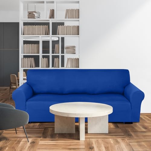 3-Piece Sofa Cover Set in Blue - Stretchable Furniture Protectors
