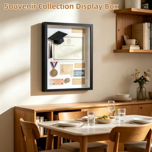 11x14 Shadow Box Frame - Deep 3D Display Case for Medals, Flowers & Photos