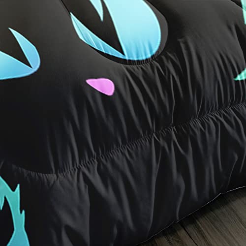Cute Cat Comforter Set - Twin Size 3-Piece Bedding for Kids and Teens
