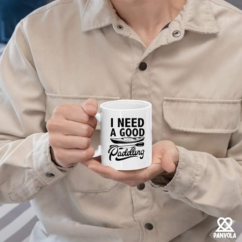 Panvola Kayak Gift Mug 11 oz White – Funny Paddling Coffee Cup for Women & Men