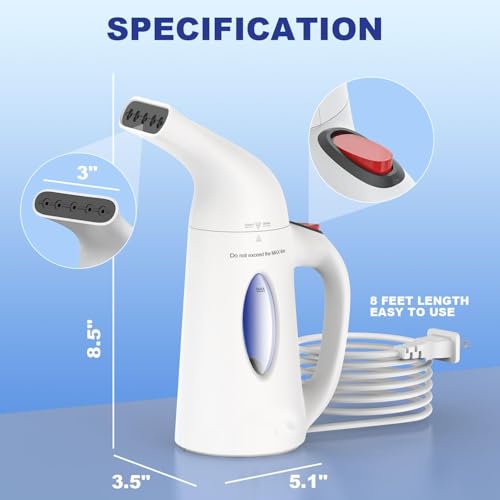 Handheld Clothes Steamer, Portable Travel Garment Steamer for All Fabrics