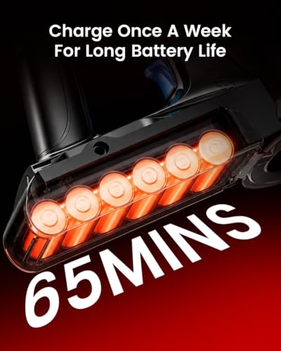 50KPa Cordless Stick Vacuum Cleaner, 65-Min Runtime with Anti-Tangle Brush