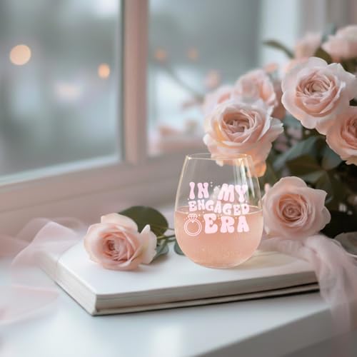 Pink 15 Oz Engagement Wine Glass - In My Engaged Era Gift for Women