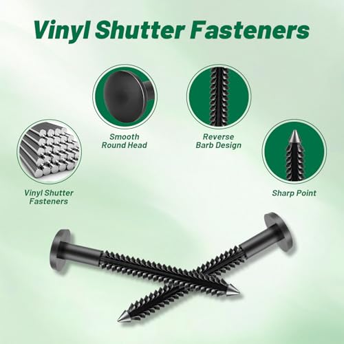 80-Pack 3 Inch Vinyl Shutter Fasteners, Weather-Resistant Window Shutter Pegs