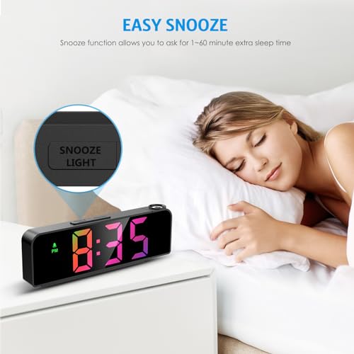 7.9-Inch LED Projection Alarm Clock with Ceiling Time Display