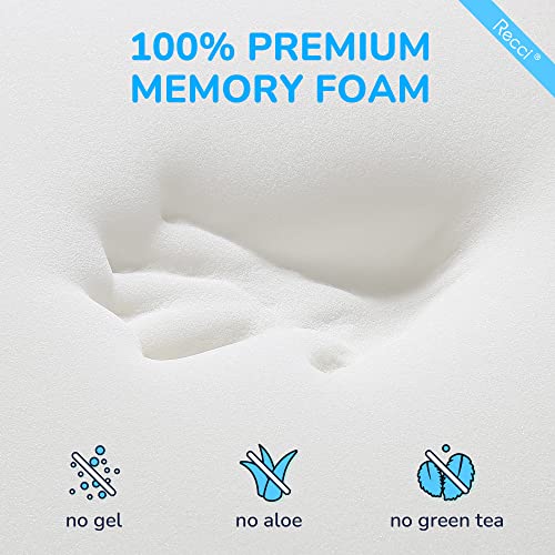 RECCI 3-Inch Twin XL Memory Foam Mattress Topper with Washable Cover