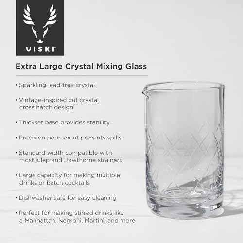 26 oz Lead-Free Crystal Cocktail Mixing Glass for Home Bar Mixology