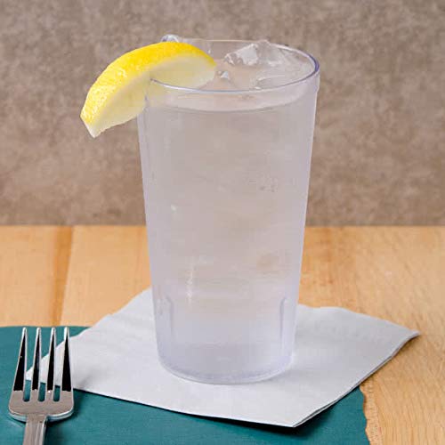 16 oz Shatterproof Plastic Tumblers, Dishwasher Safe Stacking Cups, Set of 4