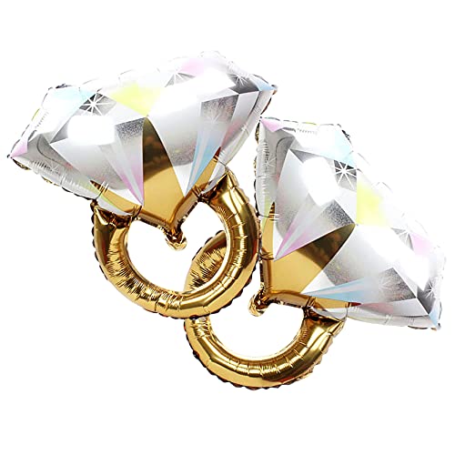2Pcs 26-Inch Diamond Ring Aluminum Foil Balloons for Wedding Parties