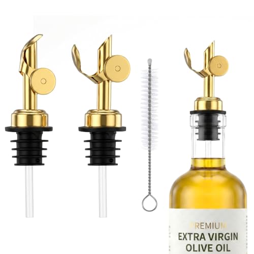 2PCS Stainless Steel Olive Oil Dispenser Spout with Auto Flow Control