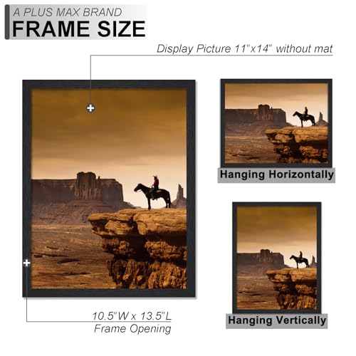 A PLUS MAX 11x14 Black Picture Frame, Lightweight Wall Mount Poster Frame