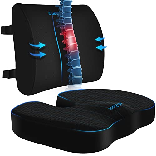 Ergonomic Memory Foam Seat Cushion & Lumbar Support Pillow