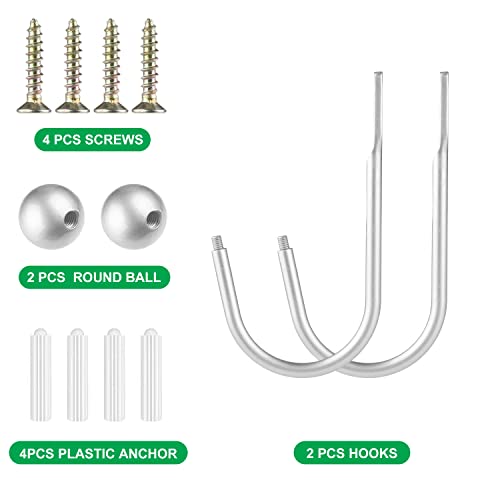 Retro Metal Curtain Holdbacks - Wall Mounted Drapery Hooks, 2 Pack
