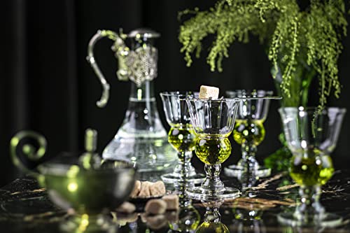 Vintage Crystal Absinthe Glasses - 6.5 oz Pontarlier Goblets, Set of 4