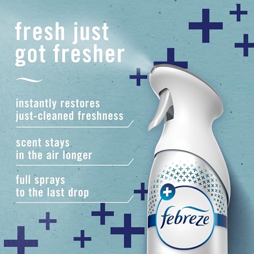 Febreze Air Mist Room Freshener Spray Heavy Duty Crisp Clean 8.1oz 3-Pack