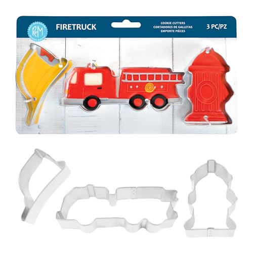 Firefighter Cookie Cutter Set - Fire Truck, Helmet & Hydrant 3-Piece