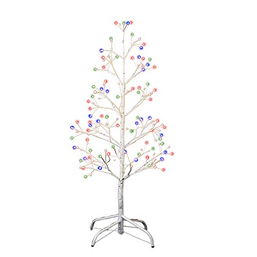 Kurt S. Adler 3-Foot White Birch Twig Tree with Multi-Color Lights - Holiday Decor