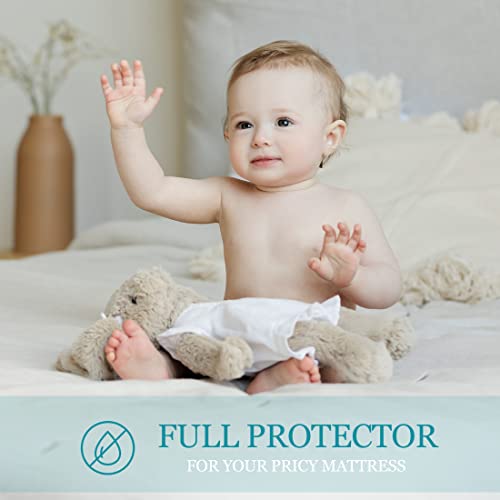Queen Waterproof Zippered Mattress Encasement - Soft, Noiseless, Machine-Washable Cover for 7"-15" Deep Mattresses