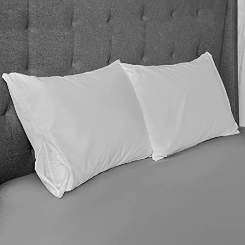 Hot Water Washable Zippered Pillow Protectors - Standard/Queen - 2 Pack