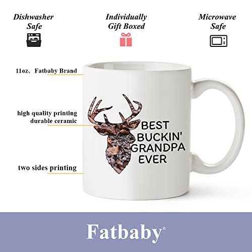 Best Buckin Grandpa Ever Coffee Mug - Funny Father's Day Gift, 11oz Ceramic Tea Cup