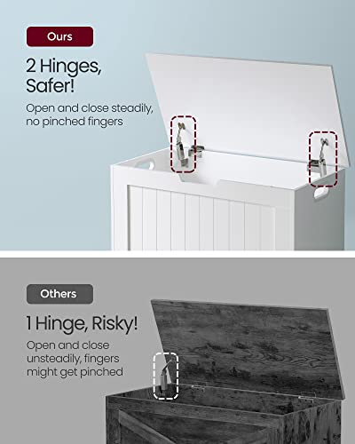 Farmhouse Storage Bench with Safety Hinges, 30-Inch Entryway Shoe Bench