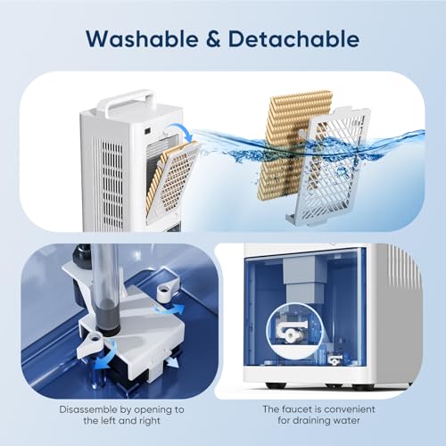 Portable Evaporative Air Cooler 4-in-1 Swamp Cooler with 3-Gal Water Tank