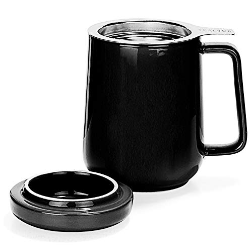 Tealyra 19oz Ceramic Tea Mug with Infuser & Lid - Large Heat-Resistant Coffee & Tea Cup