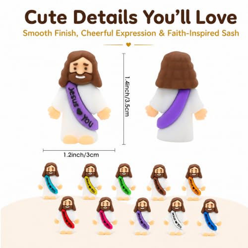 36-Pack Miniature Silicone Jesus Figurines Bulk for Party Favors and Easter