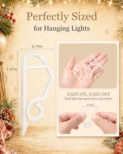LAOWUJA 240-Pack Outdoor Christmas Light Clips for Gutters – C7/C9, Icicle & LED Lights