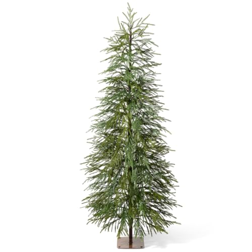 Kazeila 5ft Slim Unlit Christmas Tree with Metal Base - Space-Saving Holiday Decor